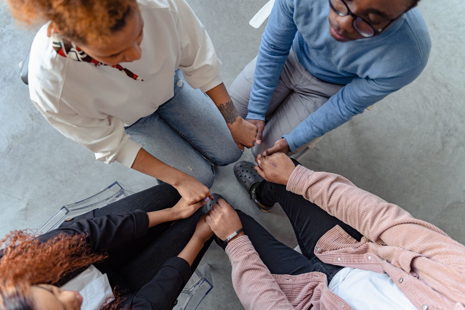 People supporting one another in a community setting